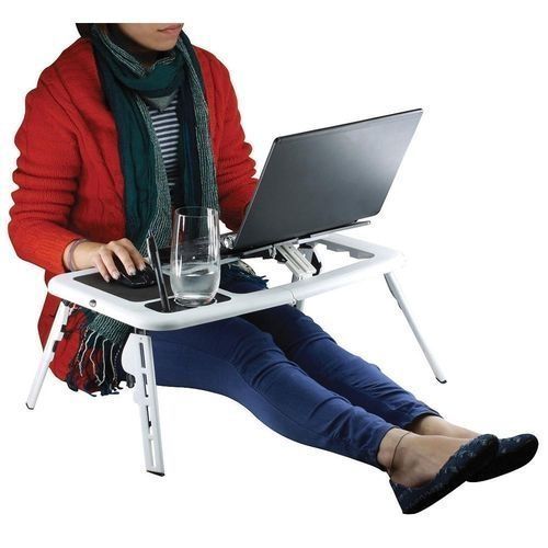 E-TABLE pliable pour PC Portable Réglable avec Ventilateur de Refroidissement Intégré