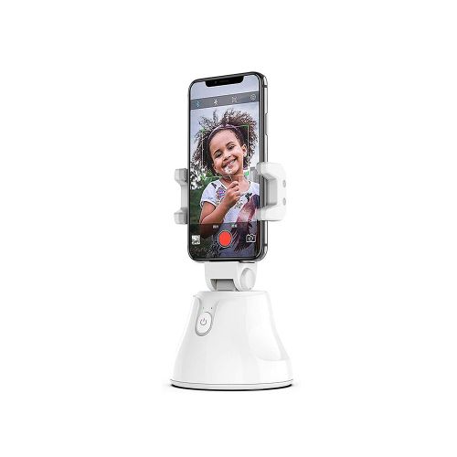 Portable Auto Face Tracking Smart Shooting Holder, 360° Rotation Selfie Stick Smartphone Live Stand Gimbal Stabilizer (Black)