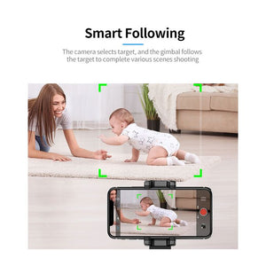 Portable Auto Face Tracking Smart Shooting Holder, 360° Rotation Selfie Stick Smartphone Live Stand Gimbal Stabilizer (Black)